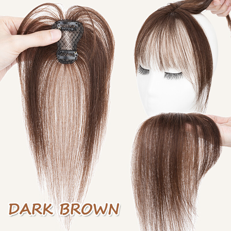 Clip in Bangs Hair Pieces 100% Real Human Hair Topper 360  display picture 3