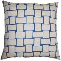 Quetzal Geometric 22-inch Down Feather Throw Pillow Navy Quetzal Geometric 22-inch Down Feather Throw Pillow Navy