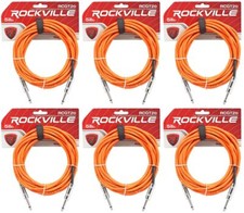6 Rockville RCGT20O 20' 1/4" TS to 1/4'' TS Guitar/Instrument Cable