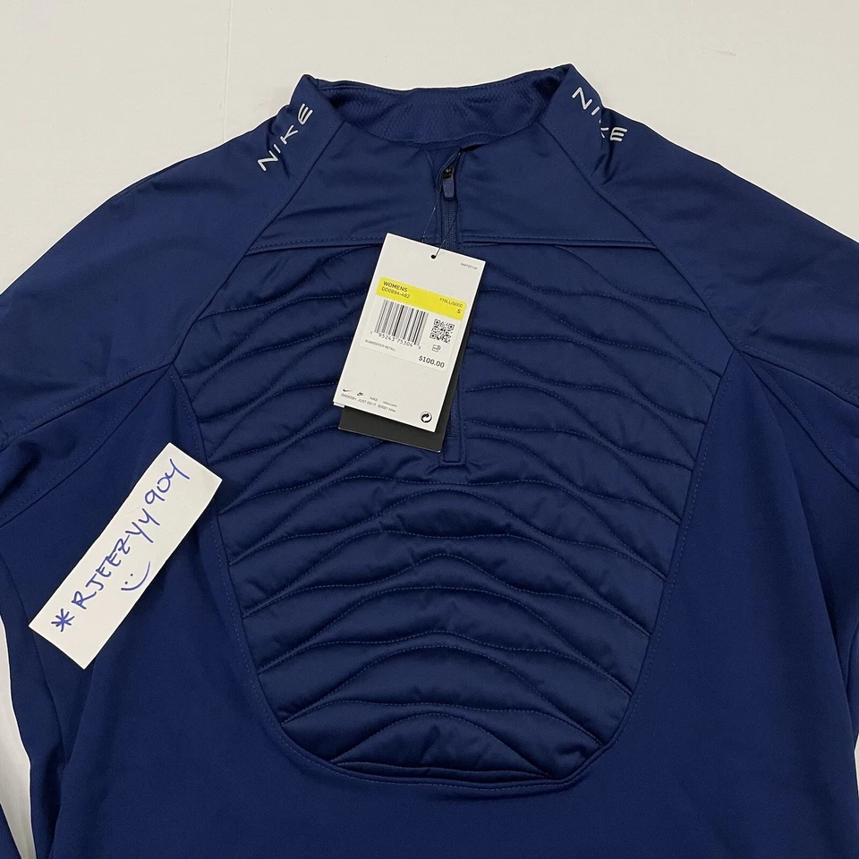 $100 Mujer Talla S Nike Fútbol Térmico Ajuste 1/4 Cremallera Invierno Guerrero DD0694-492 Azul Foto 2 de 4