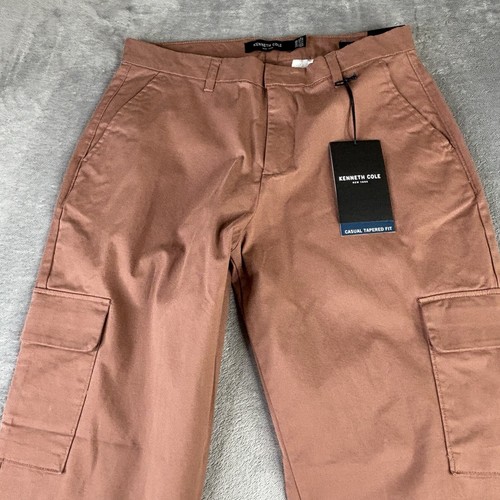 Kenneth Cole Cargo Pants Mens 32x30 Techni Cole Red Clay Tapered Fit New $79 - Picture 15 of 16