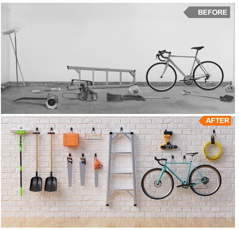 12 Pack Garage Storage Hooks 2 Extension Cord Straps Wall Mount Hook