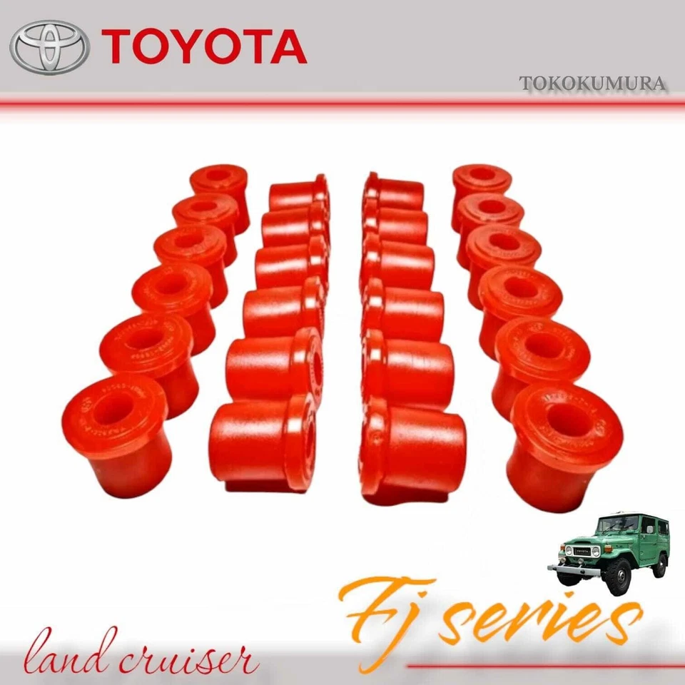 Juego de inserciones de buje de resorte de hoja delantero trasero rojo para Toyota FJ40 FJ60 Land Cruiser Foto 4 de 4