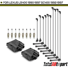New 2x Ignition Coils & 8x Iridium Spark Plugs & 10x Wires for Lexus SC400 LS400
