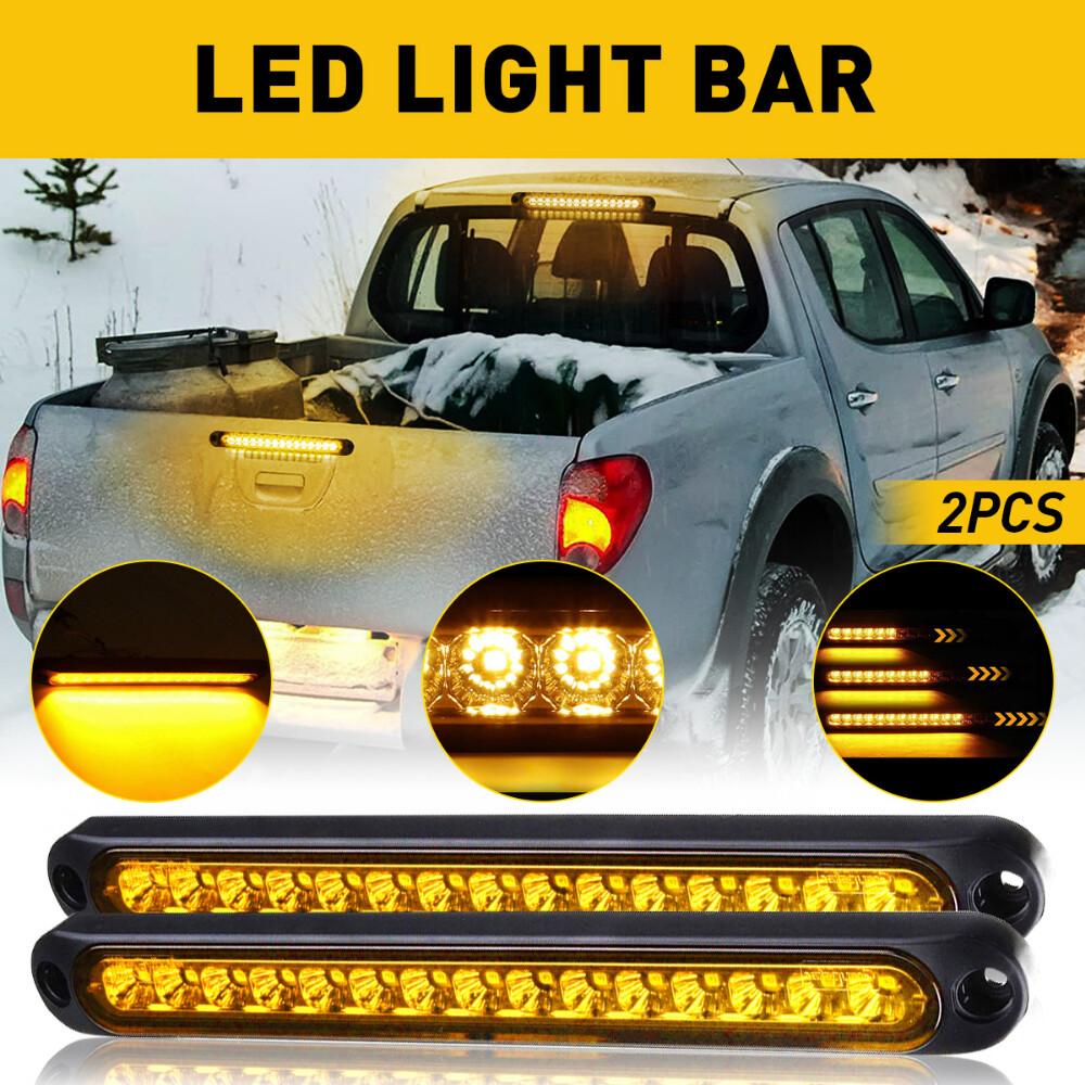 LED Side Light Sequential Turn Signal Stop Tail Lamp Fit 12V 24V Car Trunk Amber