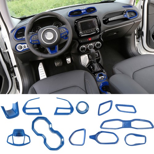 For Jeep Renegade 2016-22 Blue Interior Accessories Parts Decoration Cover 12PCS