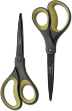 2 Pack 8" Titanium Non-Stick Scissors, Professional Stainless Steel Comfort Grip