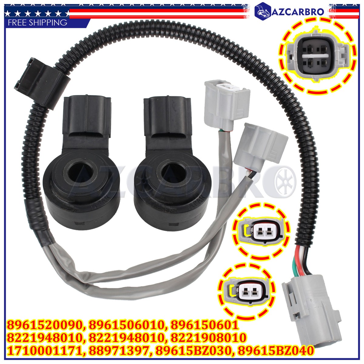 uzs141　no,2 Knock Sensors For TOYOTA Landcruiser UZJ200 2UZ-FE 2-08 on