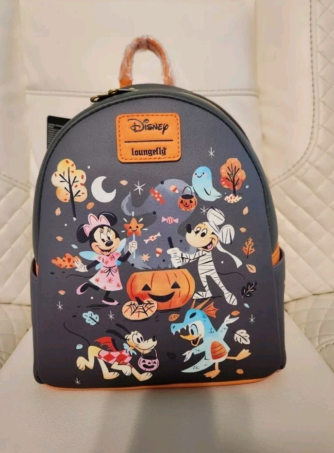 Loungefly Disney Mickey Minnie Halloween Costumes Mini Backpack Wallet NWT