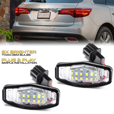 SUPER BRIGHT White LED License Plate Light Lamps Pair For