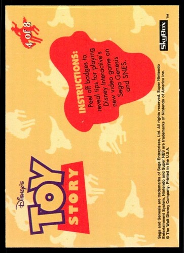 1995 SkyBox Toy Story Badge Stickers #4 Woody Yellow - Picture 2 of 3