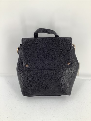 Kleine Damen Cabrio Klappe Rucksack Umhängetasche schwarz ein neuer Tag neu