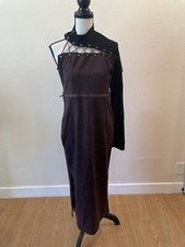 SHEIN One Shoulder Sleeve Leather Dress