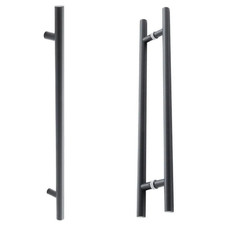 Matt Black Pull Handle Front Door Entrance Bolt Fix or Back to Back - 800-1800mm