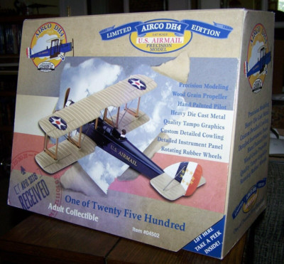 Gearbox Diecast USPS Airco DH4 1/47 Scale US Airmail Plane Limited 1997 Mint NIB