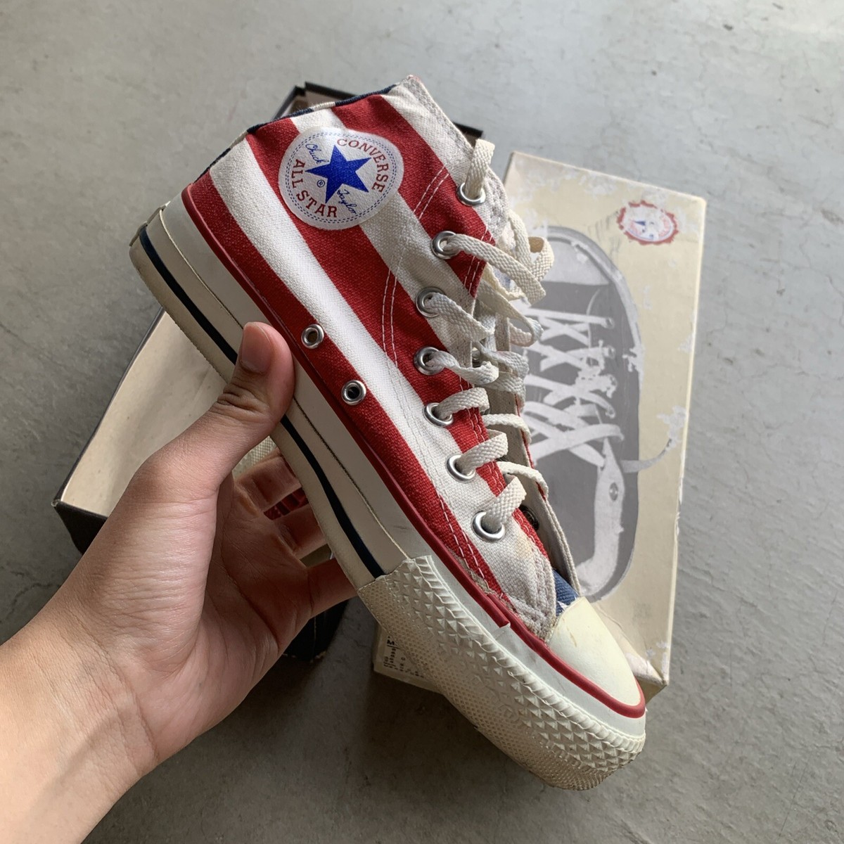 靴 CONVERSE MADEINUSA 101/2 80s Vintage Converse Chuck Taylor 80's High Top Sneakers Made In