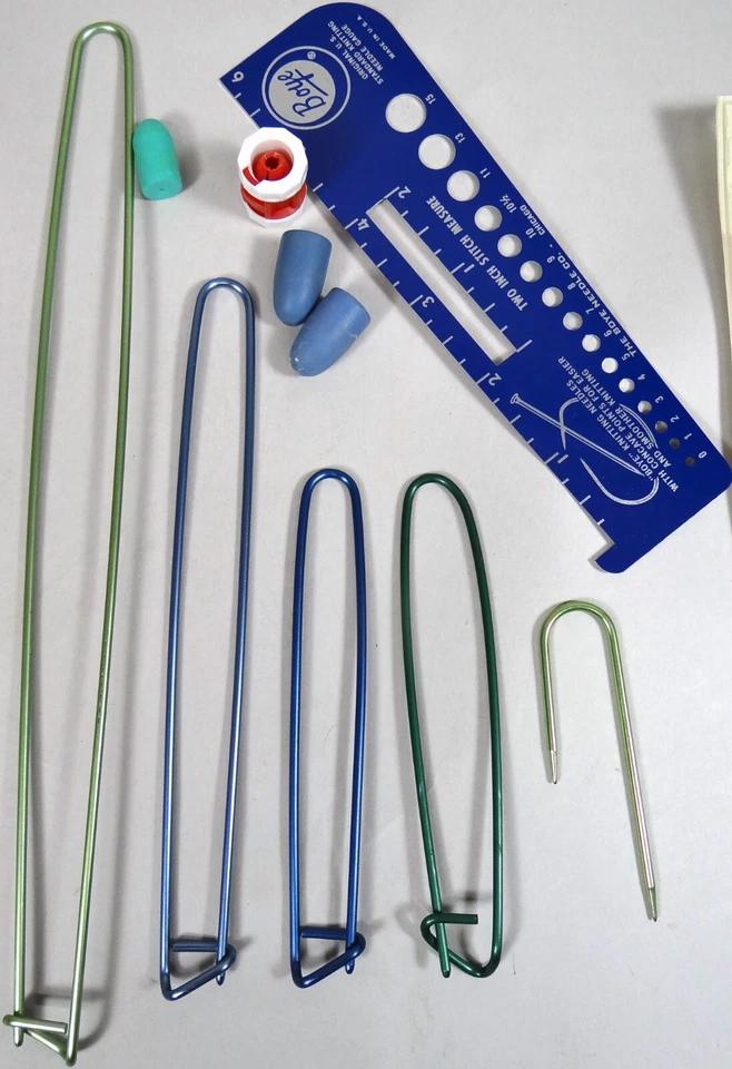 De colección Herramientas de Tejer Agujas Lote 13 Puntadas Contador Soporte Tejido Calibre Tejer Foto 2 de 4