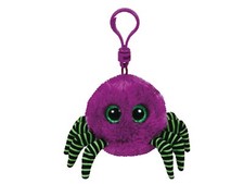 TY Halloween Beanie Purple Spider Crawler Clip On Backpack, Purse Accessory MWMT