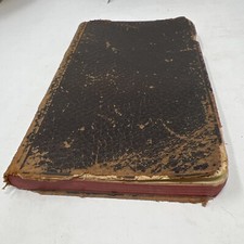 Old Vintage Antique Log Book / Ledger / Journal Ruled Pages Leather Bound