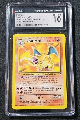 Pokemon Charizard Legendary Collection 3 /110 Lava Theme Deck CGC 10 TCG Pop 15