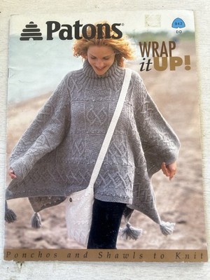 PATONS Wrap it Up FALL Poncho Shawls to Knit Knitting Pattern Booklet #942