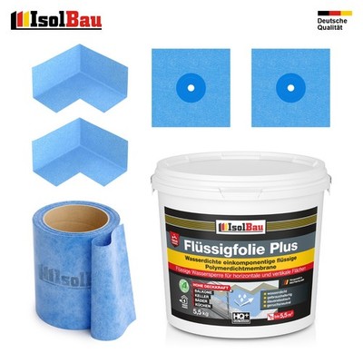 Abdichtset Dichtset Flüssigfolie Plus 5,5 kg Dichtband Balkon Dusche Waschraum