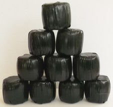 Lot of 10x Black Plastic Wrapped Silage Bales - 1/32 - for Britains Farm etc HLT