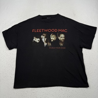 Vintage Fleetwood Mac Shirt Mens 2XL Black 2003 World Tour Graphic Band Tee