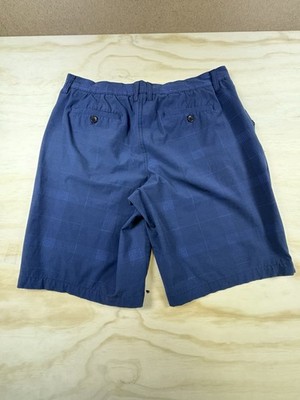 Urban Pipeline SuperFlex Men s Flat Front Shorts Blue Plaid Size 38 Stretch
