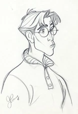 Disney ATLANTIS Animation Drawing MILO THATCH Signed Artist JOHN POMEROY, 2001