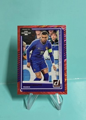 2025-26 Donruss Kylian Mbappe Red Swirl 10/79 France SSP #145 Jersey Match