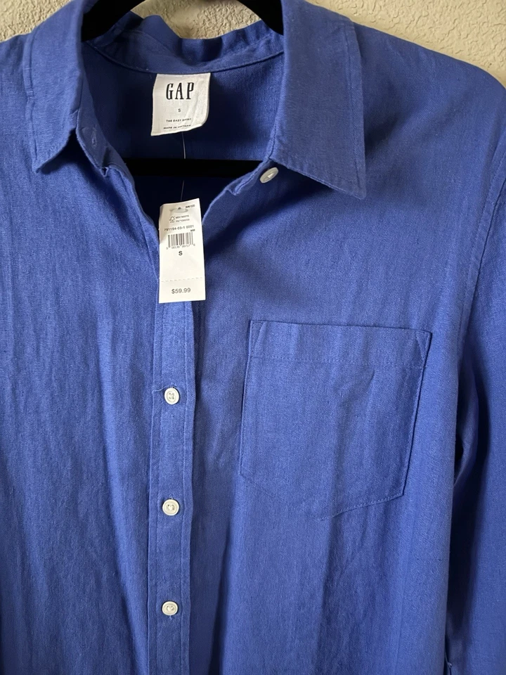 GAP钴蓝色女式纽扣领衬衫 — 第 3/4 张图片