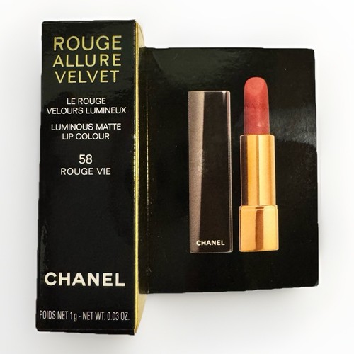 Chanel Rouge Allure Velvet Luminous Matte Red Lipstick 58 Rouge Vie 1g/0.03oz - Picture 11 of 15
