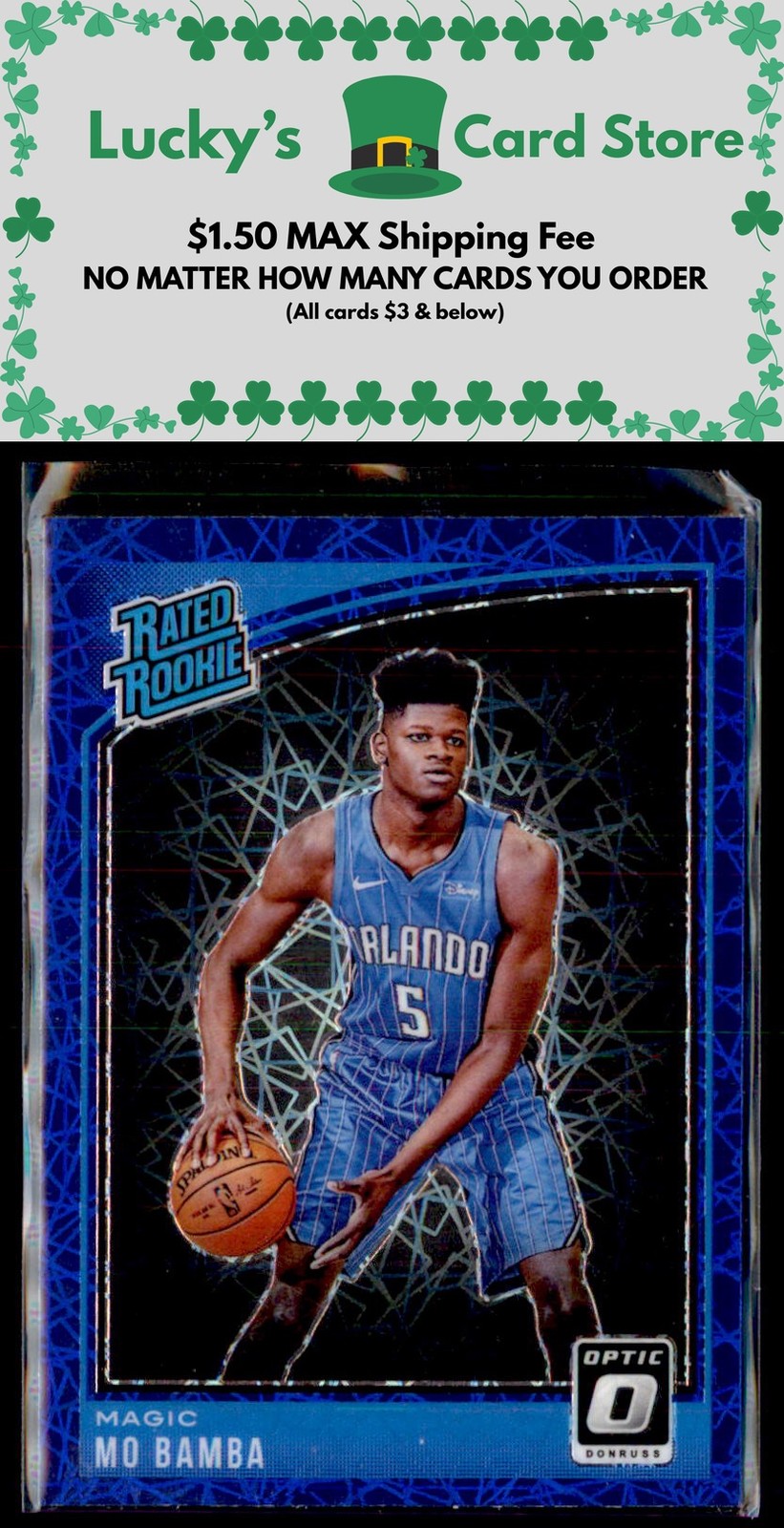 2018-19 Donruss Optic #160 Mo Bamba Blue Velocity Rated Rookie