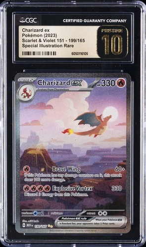 2023 POKEMON 151 SPECIAL ILLUSTRATION RARE #199 CHARIZARD EX CGC 10 PRISTINE