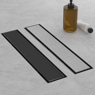 EBYTE Linear Shower Drain, 12 Inch Matte Black 304 Stainless Steel Shower Drain 