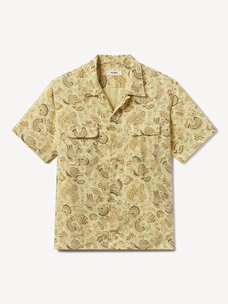 New Men’s Buck Mason Draped Linen Deuce Coupe Camp Shirt $168 Sz M
