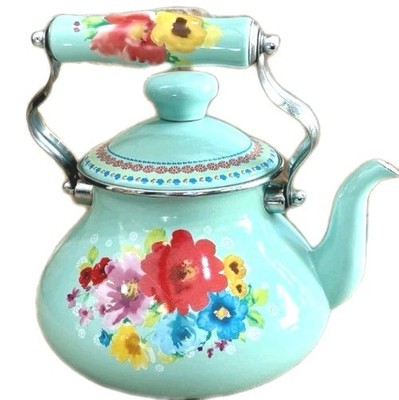 The Pioneer Woman Breezy Blossom Enamel on Steel 1.9 Quart Tea