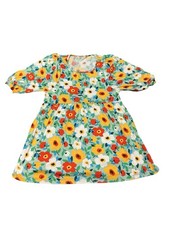 Haptics by Holly Harper Floral Dress Size M Puff Sleeve Babydoll Spring Colorful