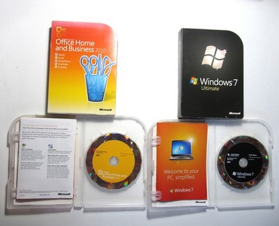 1 Microsoft Windows 7 Ultimate and 1 Office Home and Business 2010 CDs