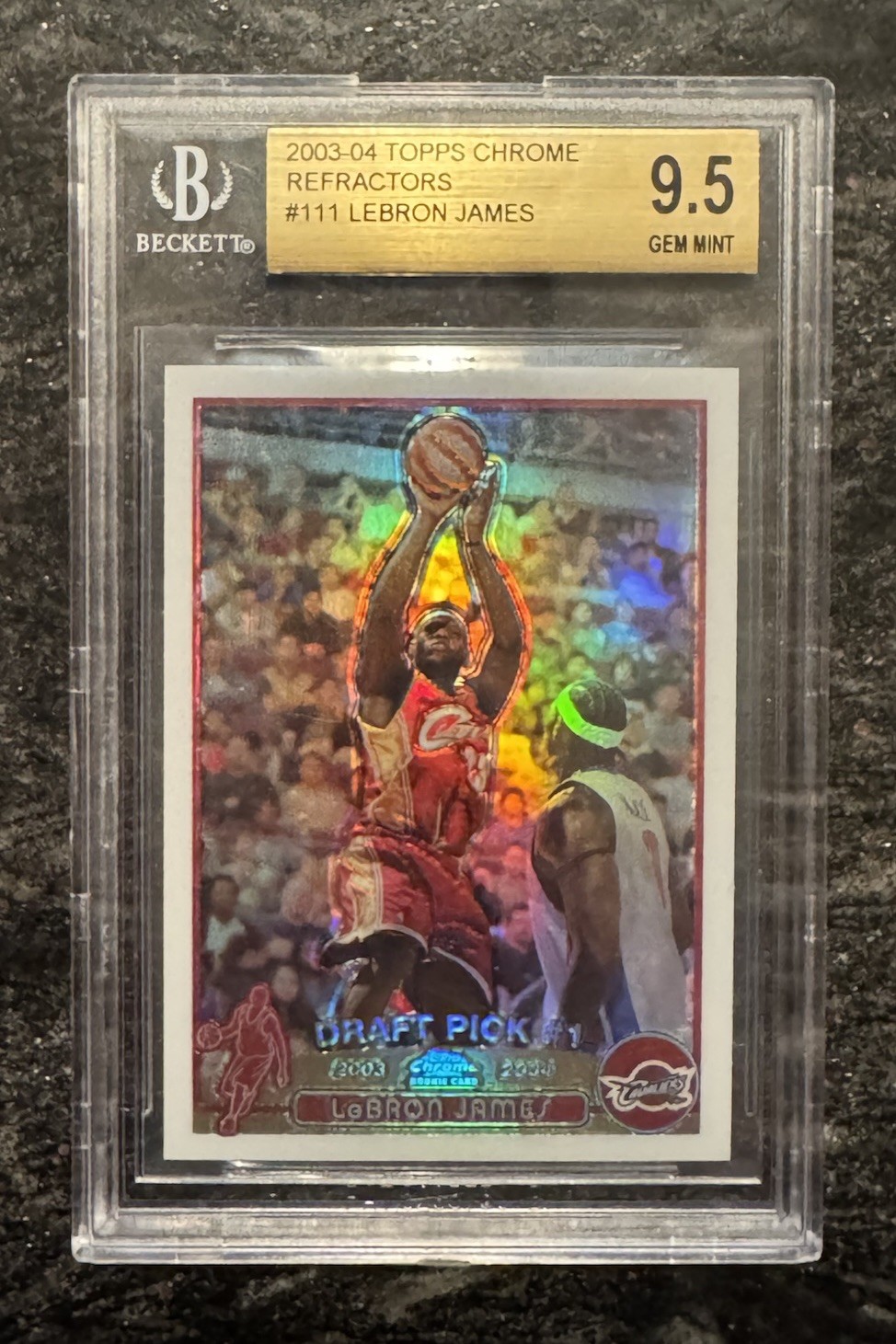 2003 Topps Chrome Lebron James Refractor BGS 9.5 RC Rookie #111 Subs on Back