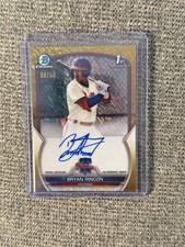2023 Bowman Chrome  Prospect Autographs Bryan Rincon Gold Shimmer Refractor /50 