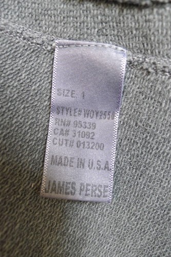 JAMES PERSE Shawl Collar French Terry Jacket Sweatshirt Cinch Waist USA 1 S $298 - Picture 7 of 8