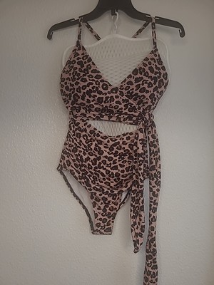 Ewedoos 1PC Swim Suit Wrap Athleisure Brand Leopard Print Size Medium