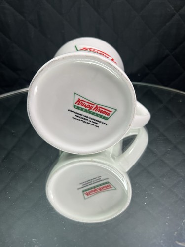 (2) Krispy Kreme Donuts Vintage schwer dick Restaurant Geschirr Kaffeebecher Tasse Logo - Bild 6 von 8