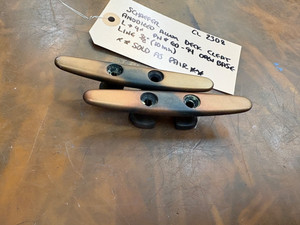 SCHAEFER ANODIZED ALUMINUM DECK CLEAT LENGTH 4" PN#60-94 OPEN BASE LINE 3/8"...