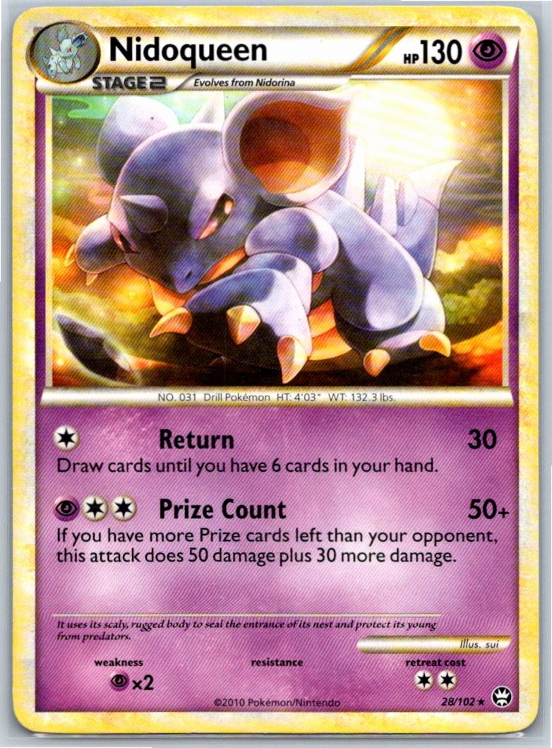 Nidoqueen Triumphant 28/102 LP Pokémon Card