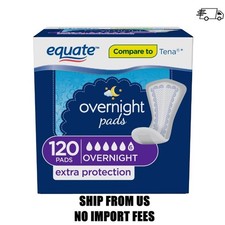Equate Women's Incontinence Pads, Unscented, Overnight, 120 Count