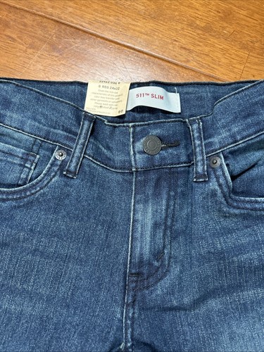 New Levi’s 511 Jeans Kids Size 24x22 Slim Dark Wash NWT - Picture 2 of 14