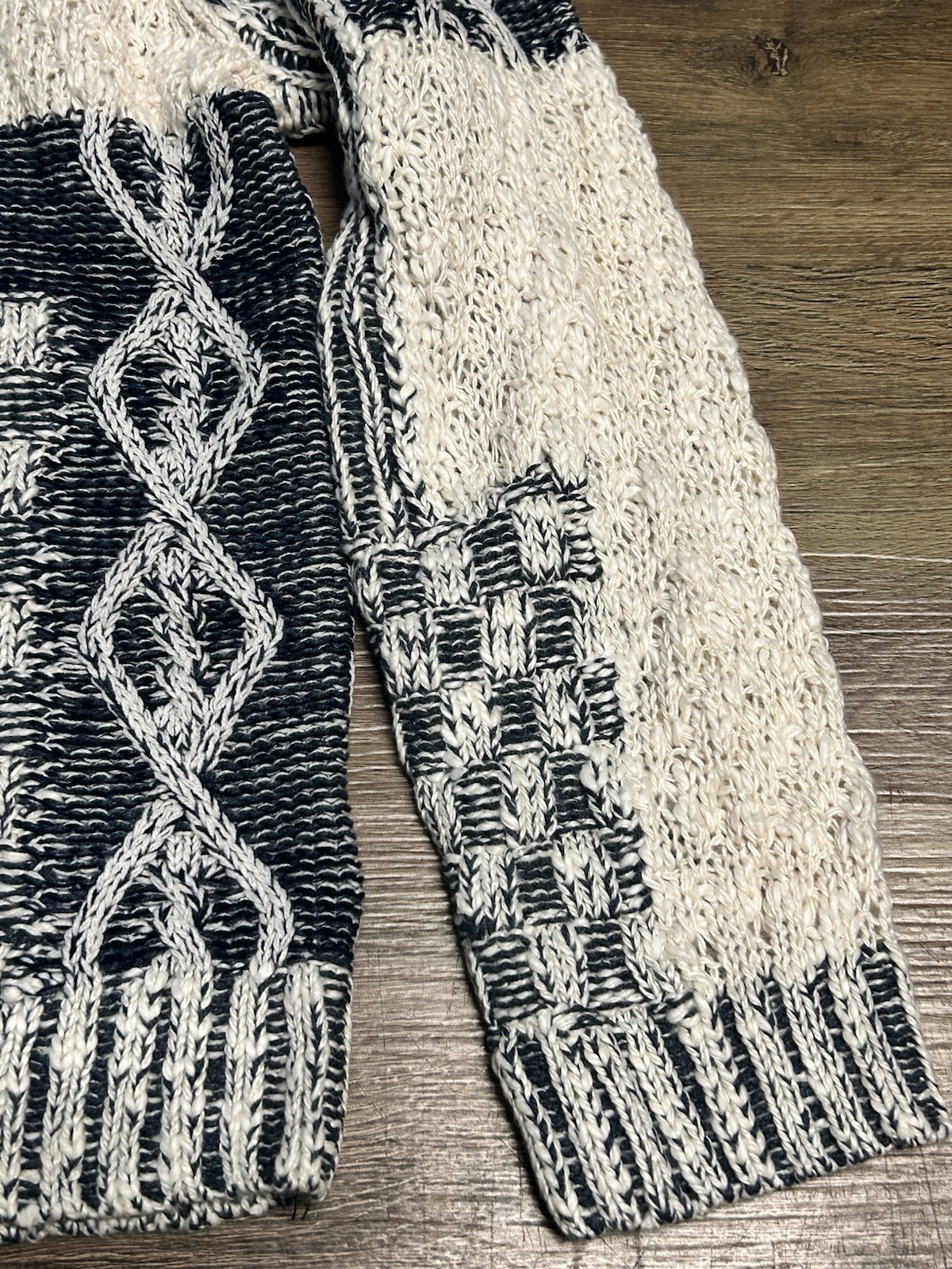 Chaps Cable Knit Patchwork Sweater Women’s LG Pre… - image 8